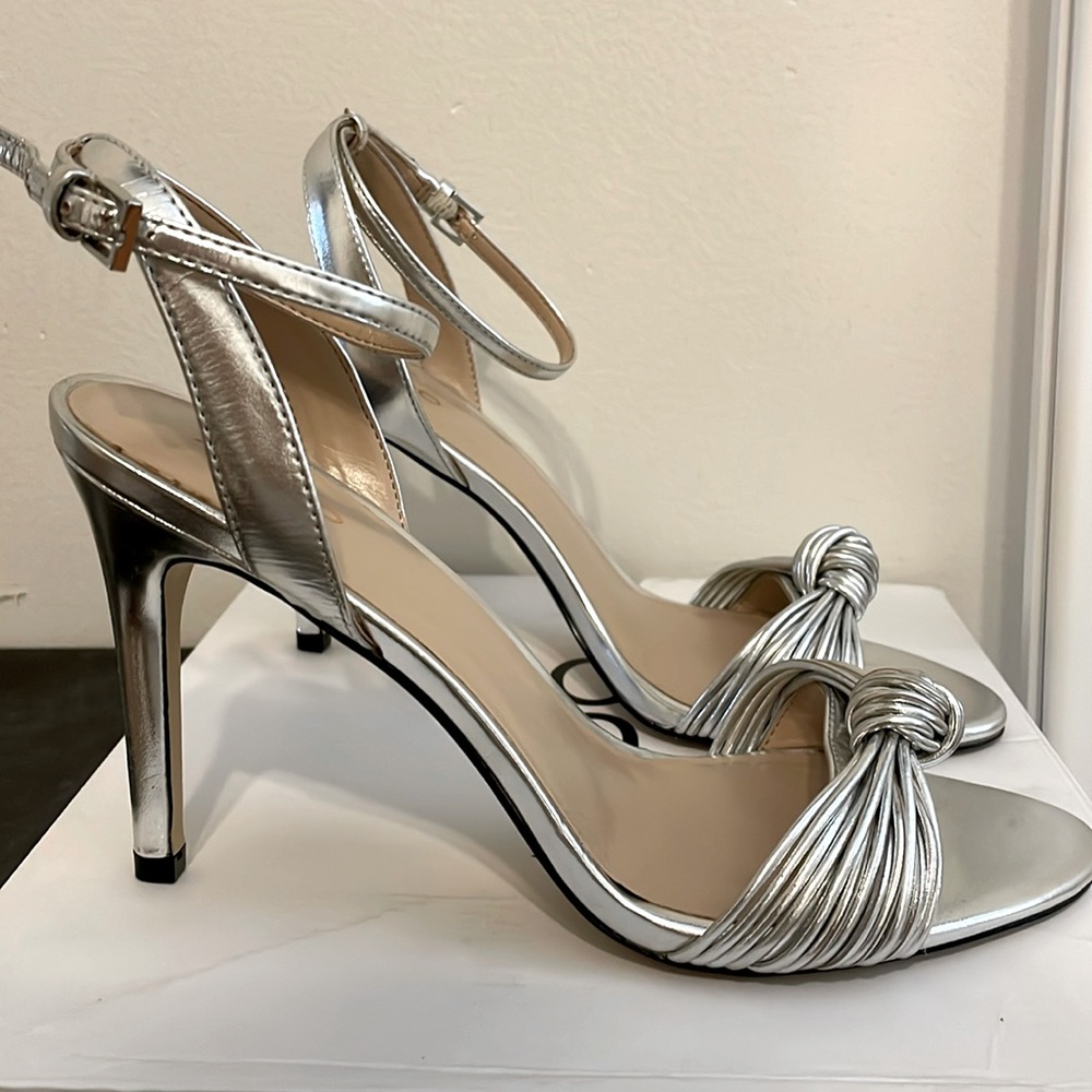Metallic Silver High Heel Sandals